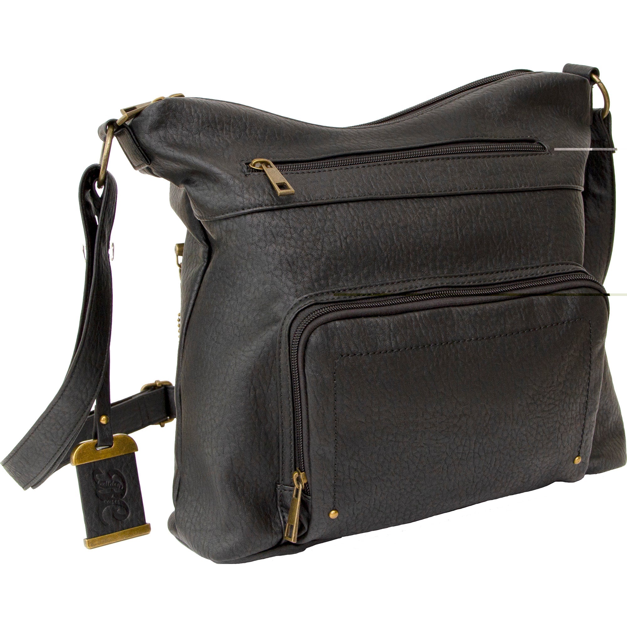 Bulldog Cross Body Purse W/hlstr Blk