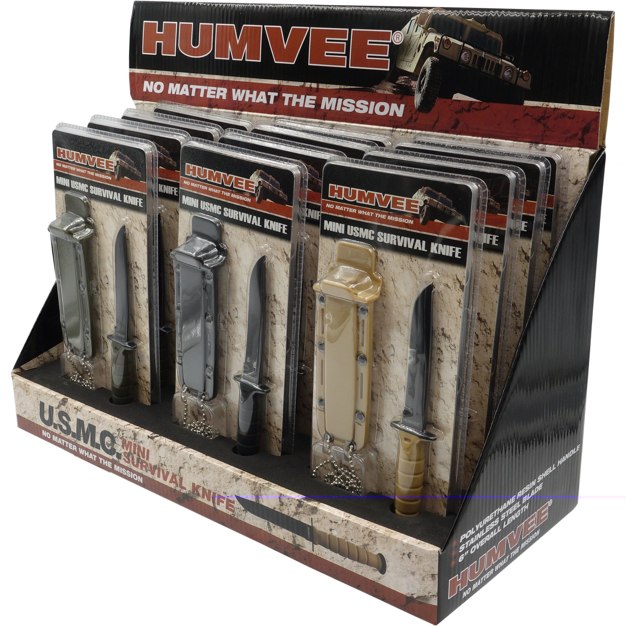 Cbg Humvee Neck Knife Display 12pc