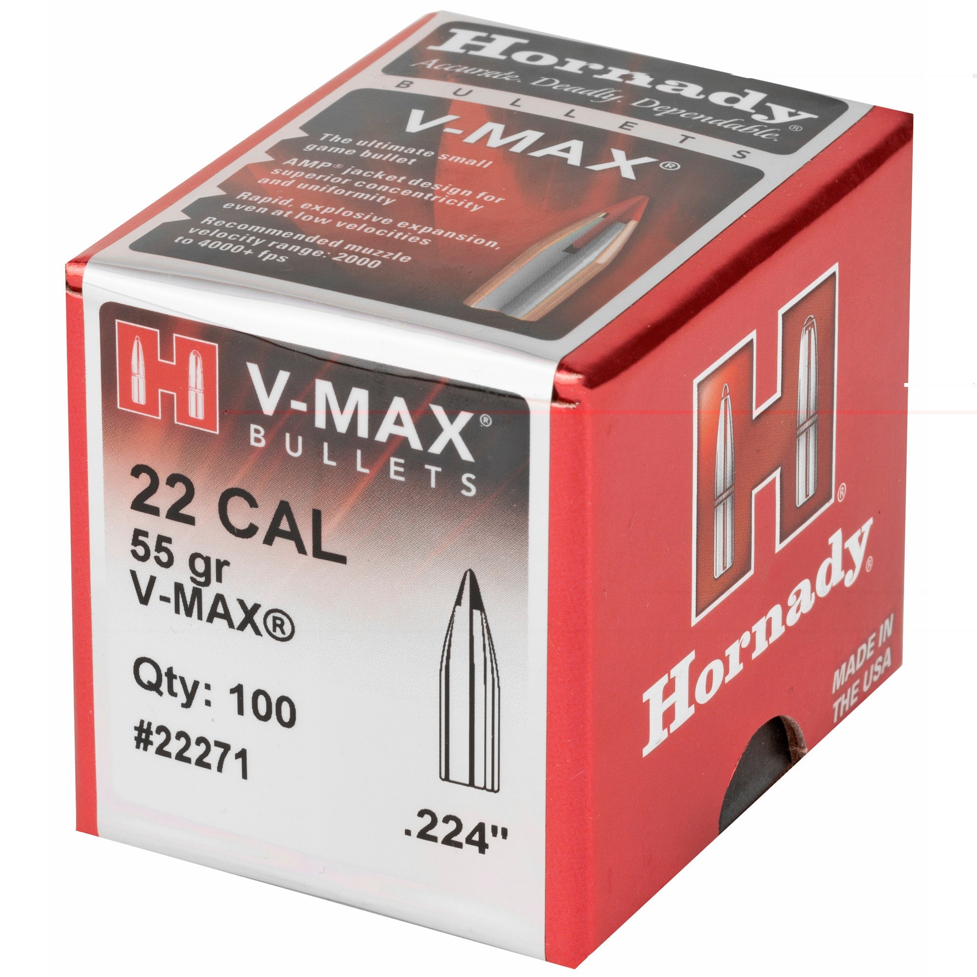 Hrndy V-max 22 Cal .224 55gr 100ct